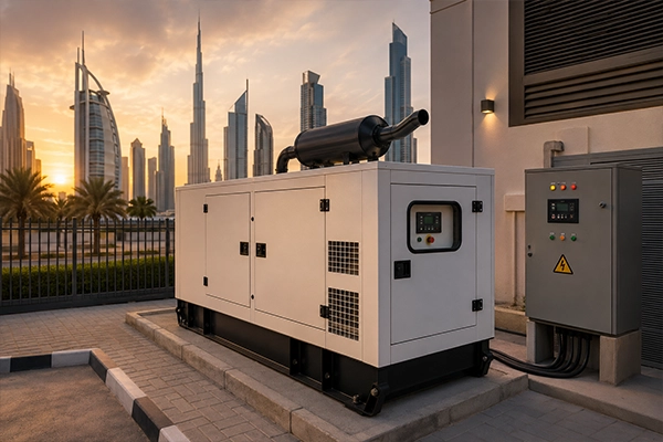 Standby generator installation UAE technician commissioning a diesel generator in Dubai